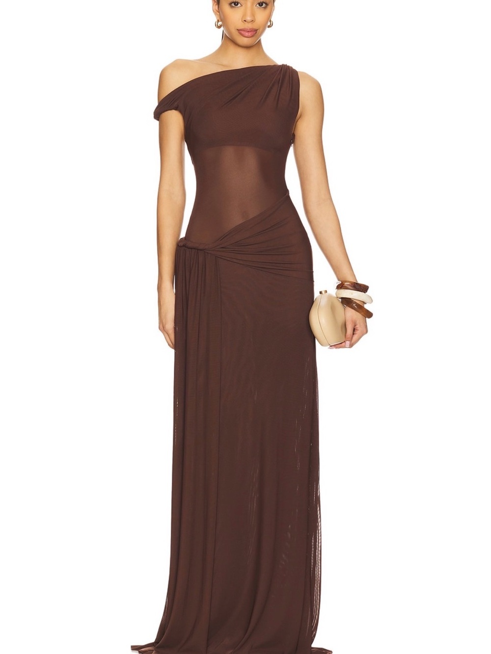 Misha Sisal Maxi Dress in Espresso
